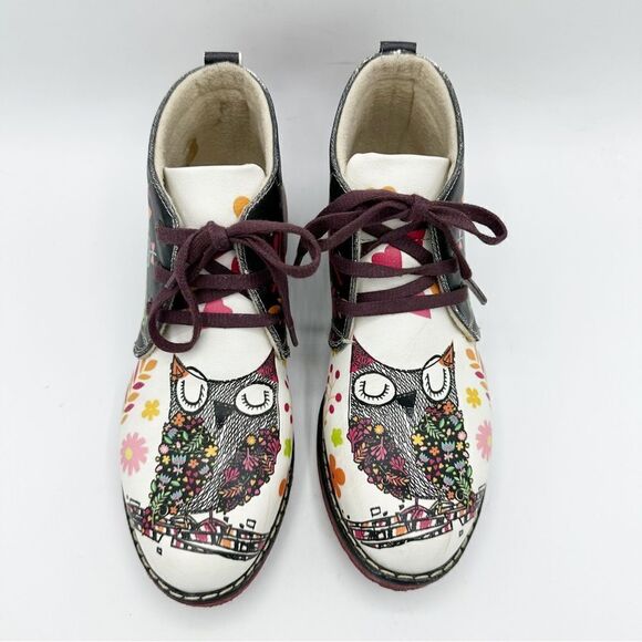 Sweet Owl Ankle Boots by Neefs Ecofriendly Faux Leather Handmade 7.5 - Picture 5 of 15